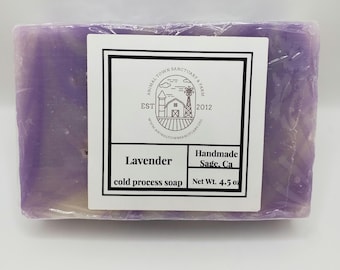 Handmade Cold Process Lavender Soap – Homegrown Gros Bleu Essential Oil – Natural, Calming, Eco-Friendly Skincare