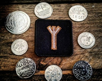 Kupfer Algiz Rune Patch Runic Biker Badge Runologie Wikinger Runen Eldar Futhark Norse Magick Heathen Pagan Aufnäher