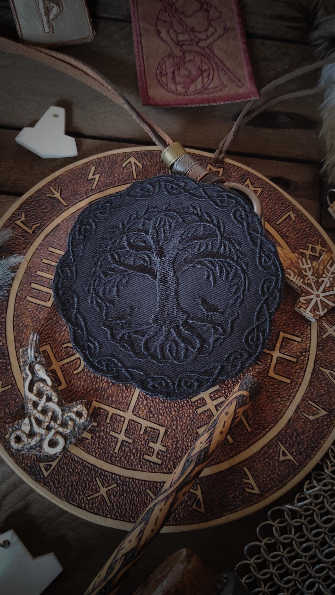 Black Magic Yggdrasil Patch – Norse Tree of Life Knotwork Viking Symbol ...