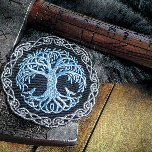 Jotun Metallic Yggdrasil World Tree of Life Nœud nordique Viking Patch Biker Heathen Heathenry Asatru Jotunheim Odinist Pagan Vikings Odin