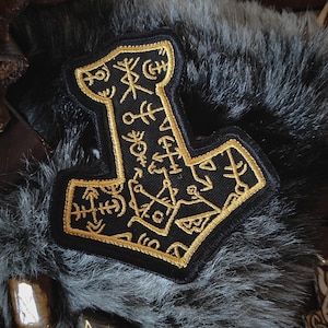 Draupnir Mystic Mjölnir Thor’s Hammer Patch | Norse Heathen Protection Viking Asatru Pagan Embroidered Patch