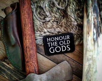 Honour The Old Gods Patch biker heathen norse pagan biker asatru wicca sew on embroidered badge