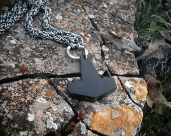 Büffel Horn Mjolnir Anhänger Schamanen Halskette Thor Hammer Mjölnir Mjollnir Heiden Wikinger nordischen heidnischen nordischen Ulfhednar okkulten Stammes Asatru