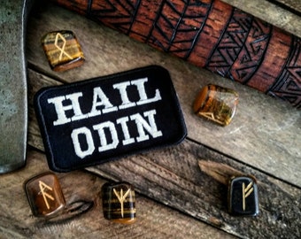 Hagel Odin geborduurde heidense patch Viking Biker Noorse heidense Asatru Odinist Nordic Aesir
