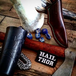 Hail Thor embroidered Heathen Patch Asatru Aesir Odin Norse Nordic Pagan Viking Biker