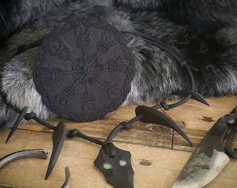 Schwarze Magie Aegishjalmr nordischen Helm der Ehrfurcht Wikinger Segeln Patch Biker Leder Stickerei Heiden heidnischen Asatru Paganismus dunkle Kunst Schamane
