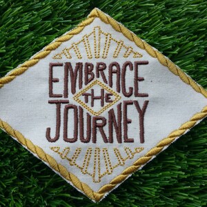 Embrace The Journey Adventure Patch Embroidered Travelling Badge Gap Year Summer Holiday Hiking Wanderlust image 2