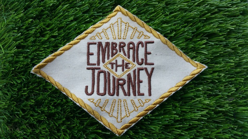 Embrace The Journey Adventure Patch Embroidered Travelling Badge Gap Year Summer Holiday Hiking Wanderlust image 2