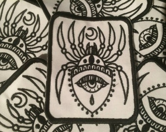 Tattoo Art Patch Enlightened Eye Spider Moon Sew on Badge Cult 13 Sarah Thirteen