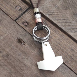 Bone Mjolnir Pendant. Hand Crafted Thors Hammer. Asatru Norse Pagan Heathen Viking