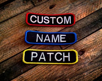 Personalised Custom Name Patch, Any Text Any Colour! Embroidered Nickname Rank Flash Biker Club Airsoft Military Tactical paintball security