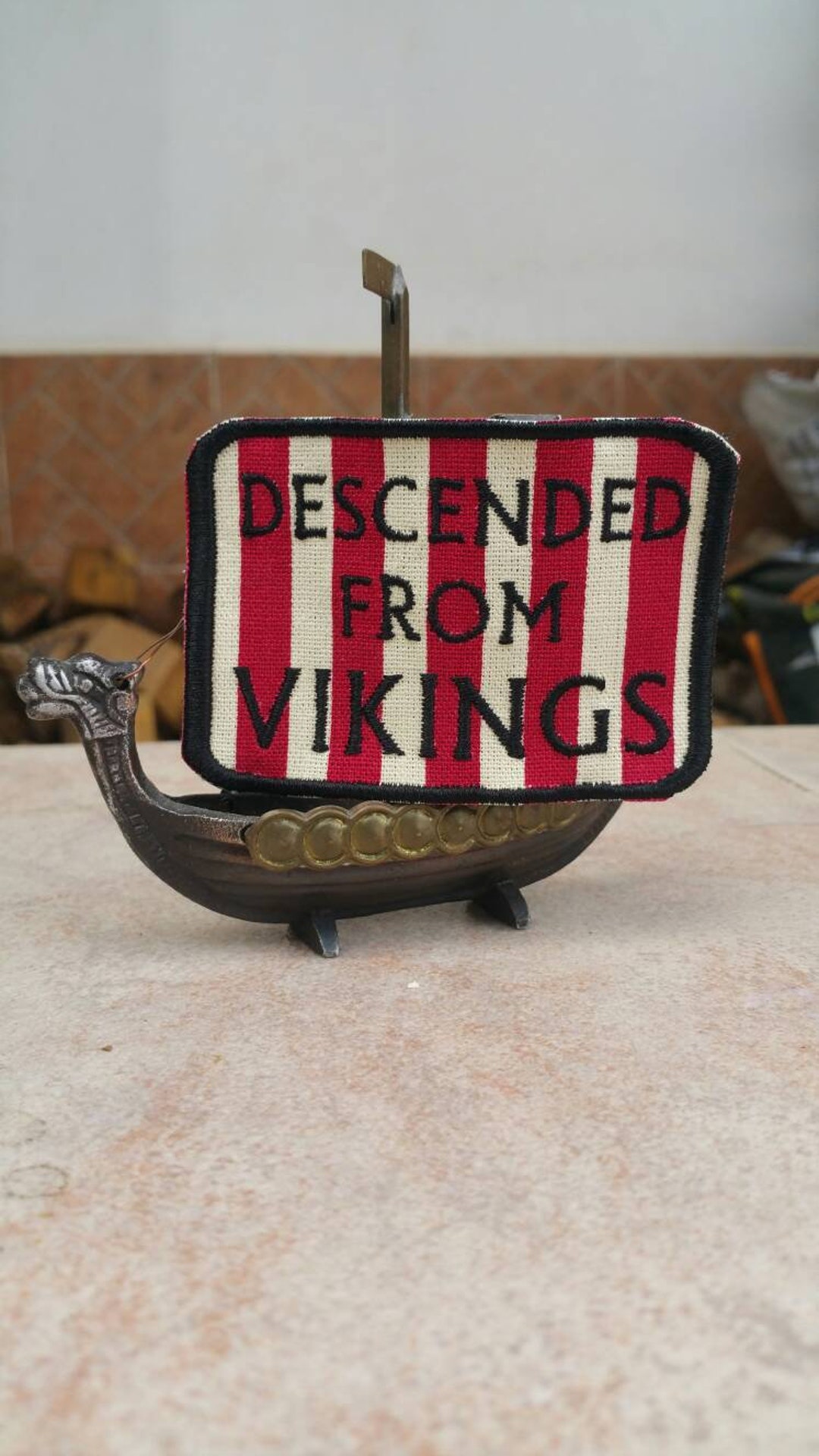 Descended From Vikings Patch Biker Heathen Norse Mythology Pagan Asatru