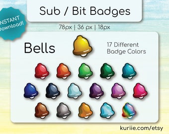 17 Bell Sub / Bit Badges - INSTANT DOWNLOAD!