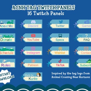 ACNH Tag Twitch Panels - INSTANT DOWNLOAD!