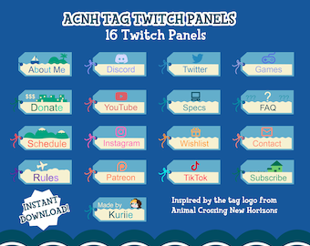 ACNH Tag Twitch Panels - INSTANT DOWNLOAD!