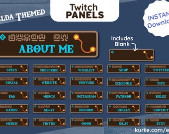 24 Zelda Breath of the Wild Style Panels (Sheikah Slate BotW) | Twitch | - SOFORTIGER DOWNLOAD!