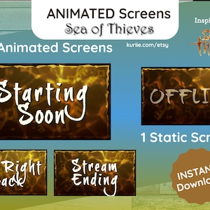 Gold Hoarders - Sea of Thieves Themed Animated Screens for LiveStreams + 1 Static Offline Screen- INSTANT DOWNLOAD!