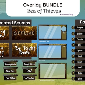 Gold Hoarders | Sea of Thieves Stream Package Bundle | Animated Screens | Overlay | Panels | Alerts | *BONUS* Free Emote - INSTANT DOWNLOAD!