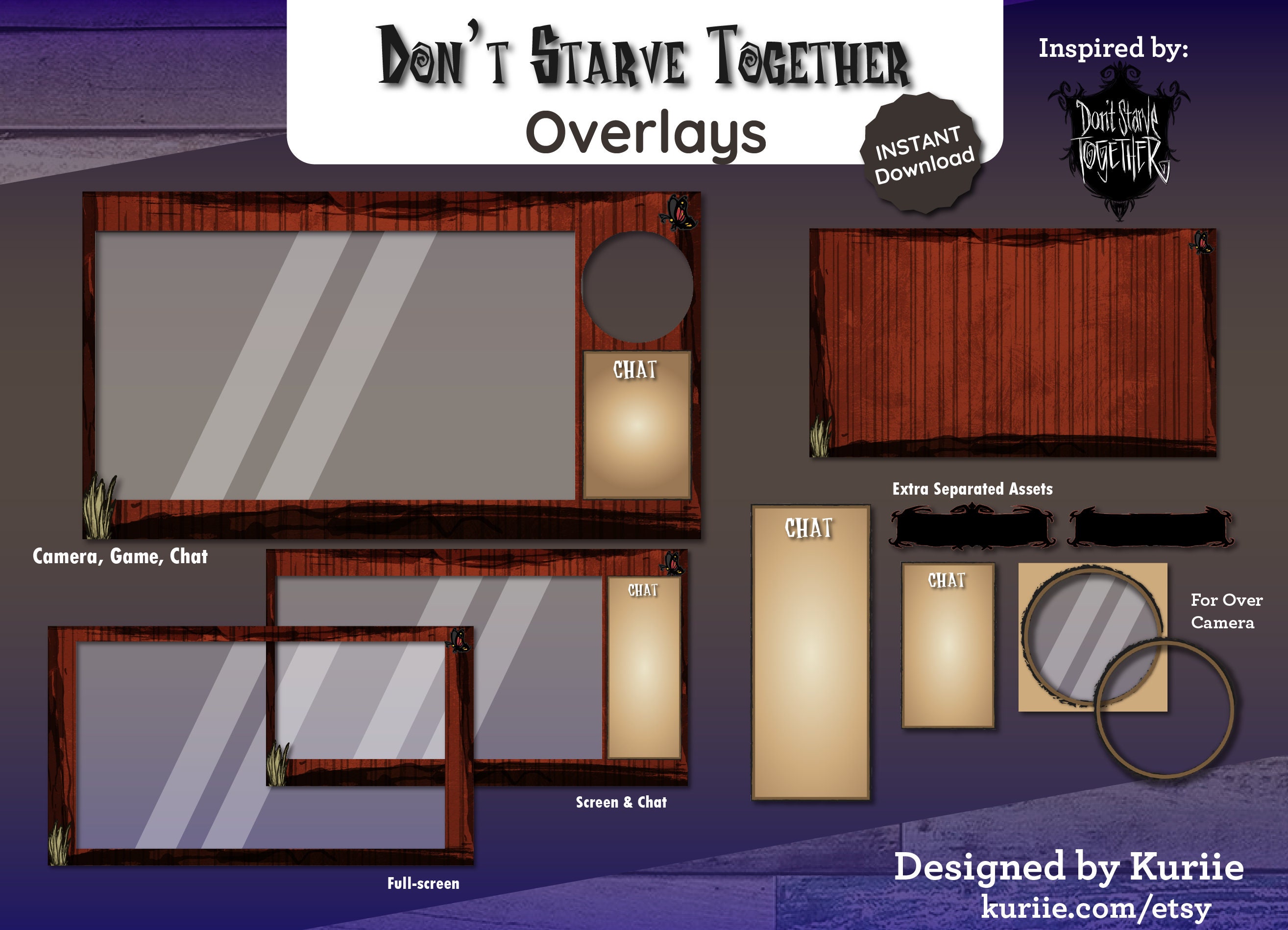 Don't Starve Together (DST) Inspired Stream Overlays (& Extra Assets
