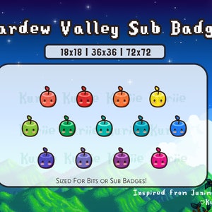 13 Stardew Valley Style Sub Badges (Junimos) - INSTANT DOWNLOAD!