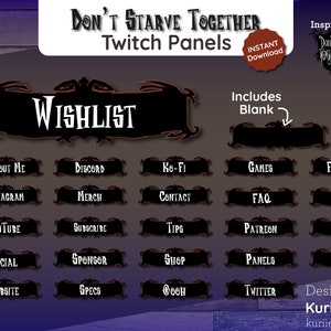 24 Don't Starve Together Style Panels (DST) | Twitch | - INSTANT DOWNLOAD!