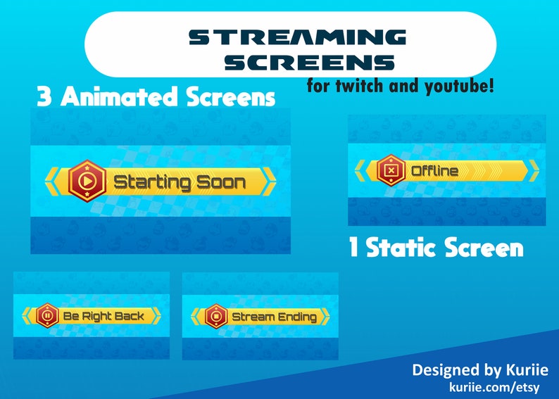Mario Kart Animated Screens for LiveStreams 1 Static Offline Screen INSTANT DOWNLOAD image 1