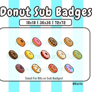 13 Donut Sub Badges - INSTANT DOWNLOAD!