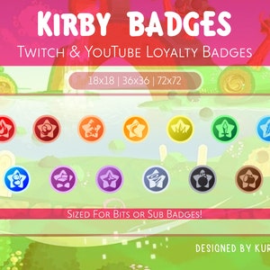 Twitch Sub Badges - 13x Kirby Ability  - INSTANT DOWNLOAD!