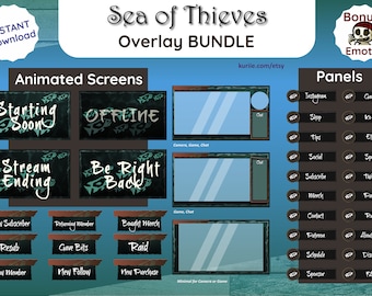 Sea of Thieves Stream Package Bundle | Animated Screens | Overlays | Panels | Alerts | *BONUS* Free Emote - INSTANT DOWNLOAD!