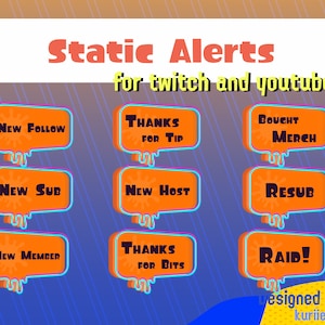 9 Splatoon 3 Stil Static Alerts | Für Twitch und YouTube - SOFORT DOWNLOAD!