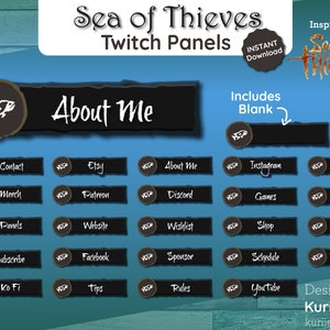 24 Sea of Thieves Style Panels  | Twitch | - INSTANT DOWNLOAD!