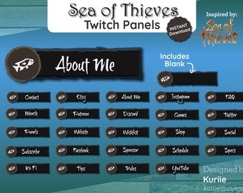 24 Sea of Thieves Style Panels  | Twitch | - INSTANT DOWNLOAD!
