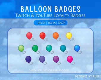 13 Balloon Sub Badges - INSTANT DOWNLOAD!