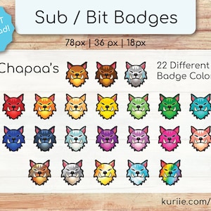 22 Chapaa Sub / Bit Badges Palia INSTANT DOWNLOAD image 1