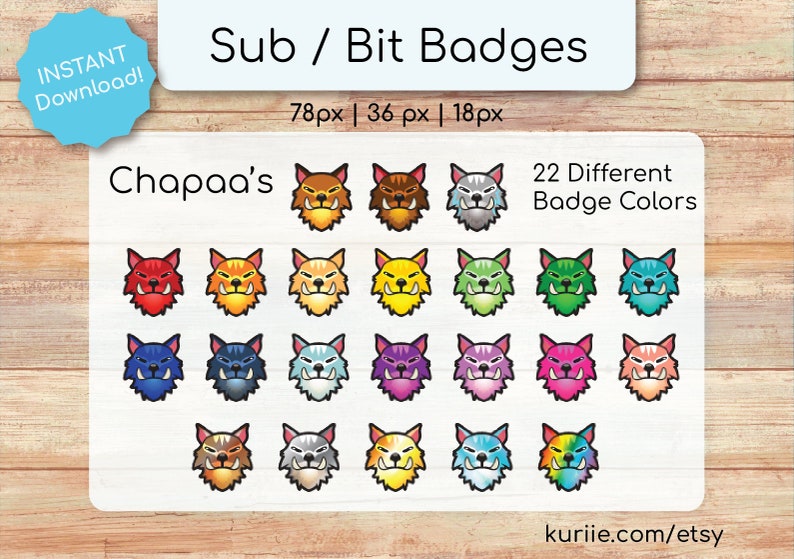 22 Chapaa Sub / Bit Badges Palia INSTANT DOWNLOAD image 1