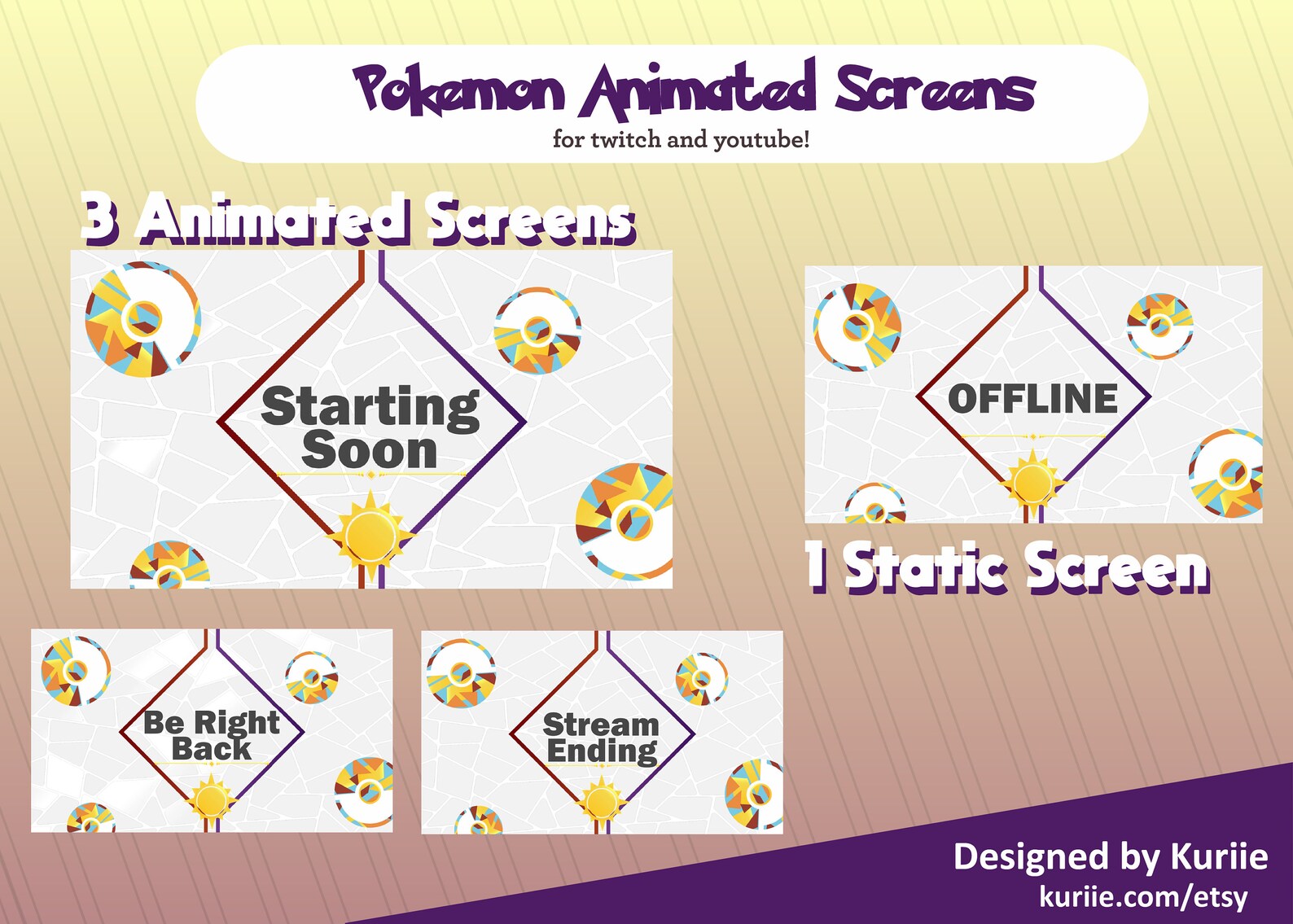 Pokémon Animated Screens for Livestreams 1 Static Offline - Etsy