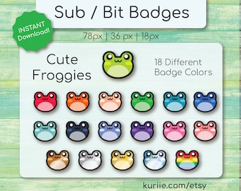 18 Froggy Sub / Bit Badges - INSTANT DOWNLOAD!