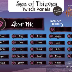 24 Order of Souls - Sea of Thieves Style Panels  | Twitch | - INSTANT DOWNLOAD!