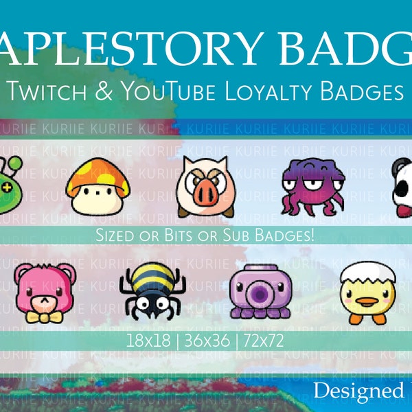 9 Omok Style Sub/Bit Badges (MapleStory) - INSTANT DOWNLOAD!