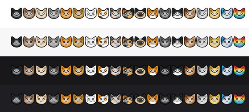 18 Kitty Cats Sub / Bit Badges INSTANT DOWNLOAD image 2