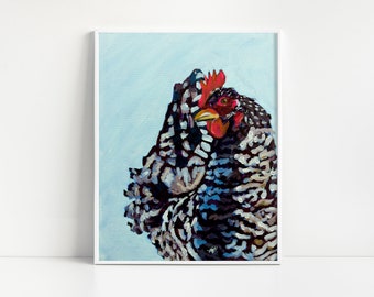 Plymouth Hen Art | Barred Rock Chicken Print