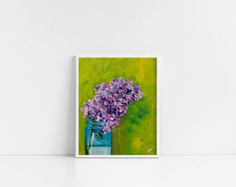 Lovely Lilacs Mason Jar Unframed Pop Art Print