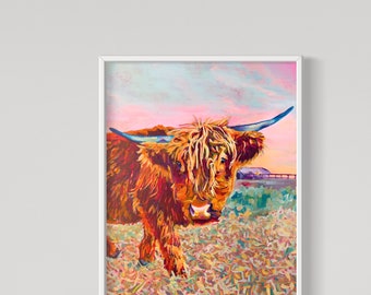 Highland Hairy Coo Cow Unframed Wall Art Print
