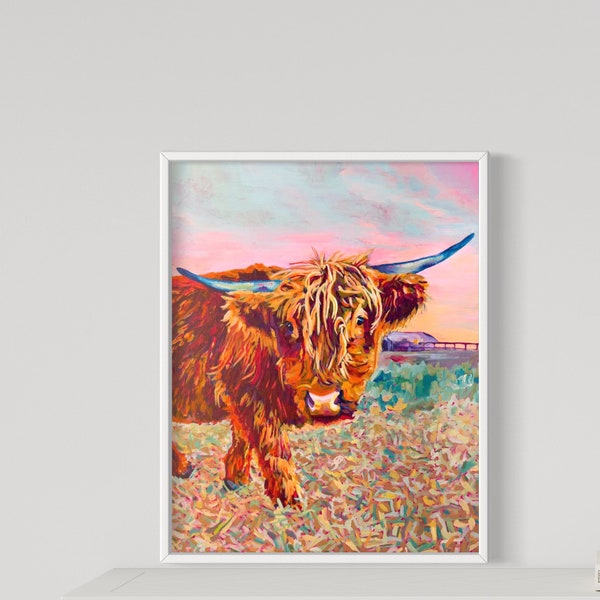 Highland Hairy Coo Kuh Kunstdruck