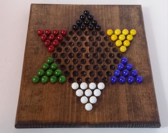 Chinese Checkers Board With Marbles