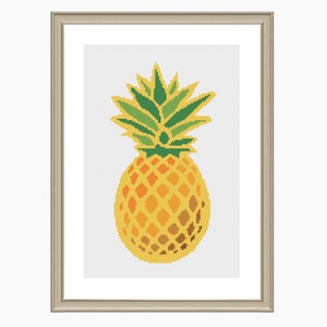 PINEAPPLE cross stitch pattern, modern cross stitch, instant download cross stitch chart PDF image 1