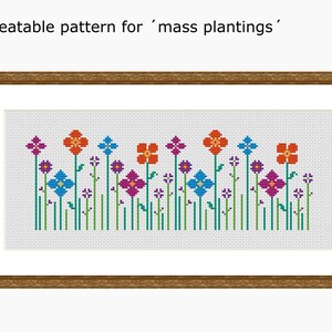 Cross stitch pattern, Modern cross stitch chart, Quick & Easy WILDFLOWER cross stitch Instant download PDF pattern image 3