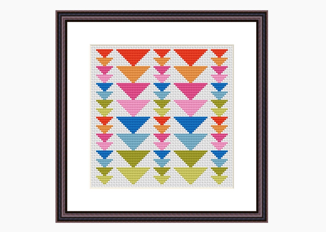 Cross Stitch Pattern Modern Cross Stitch GEOMETRIC TRIANGLES Etsy Australia