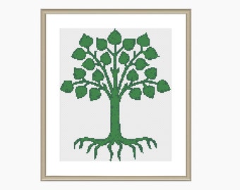 Cross Stitch Pattern, Modern cross stitch, abstract Tree of Life - Instant Download PDF