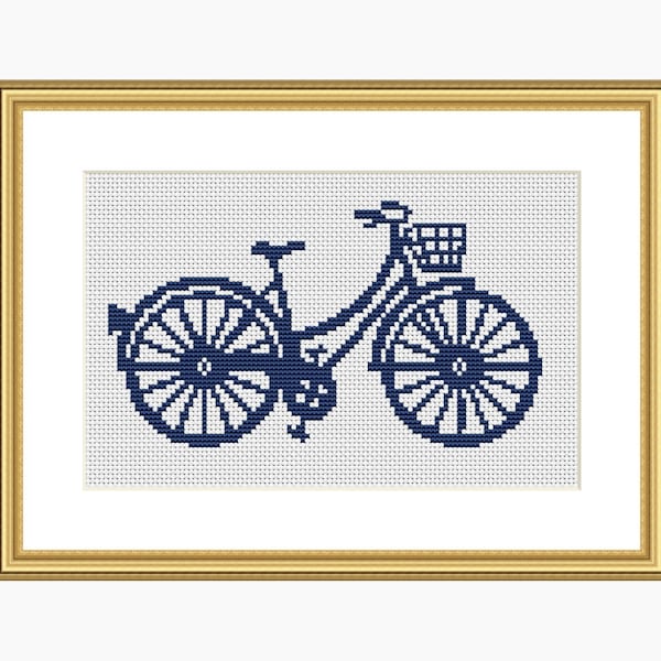 BIKE SILHOUETTE cross stitch pattern, Modern cross stitch, PDF download cross stitch chart